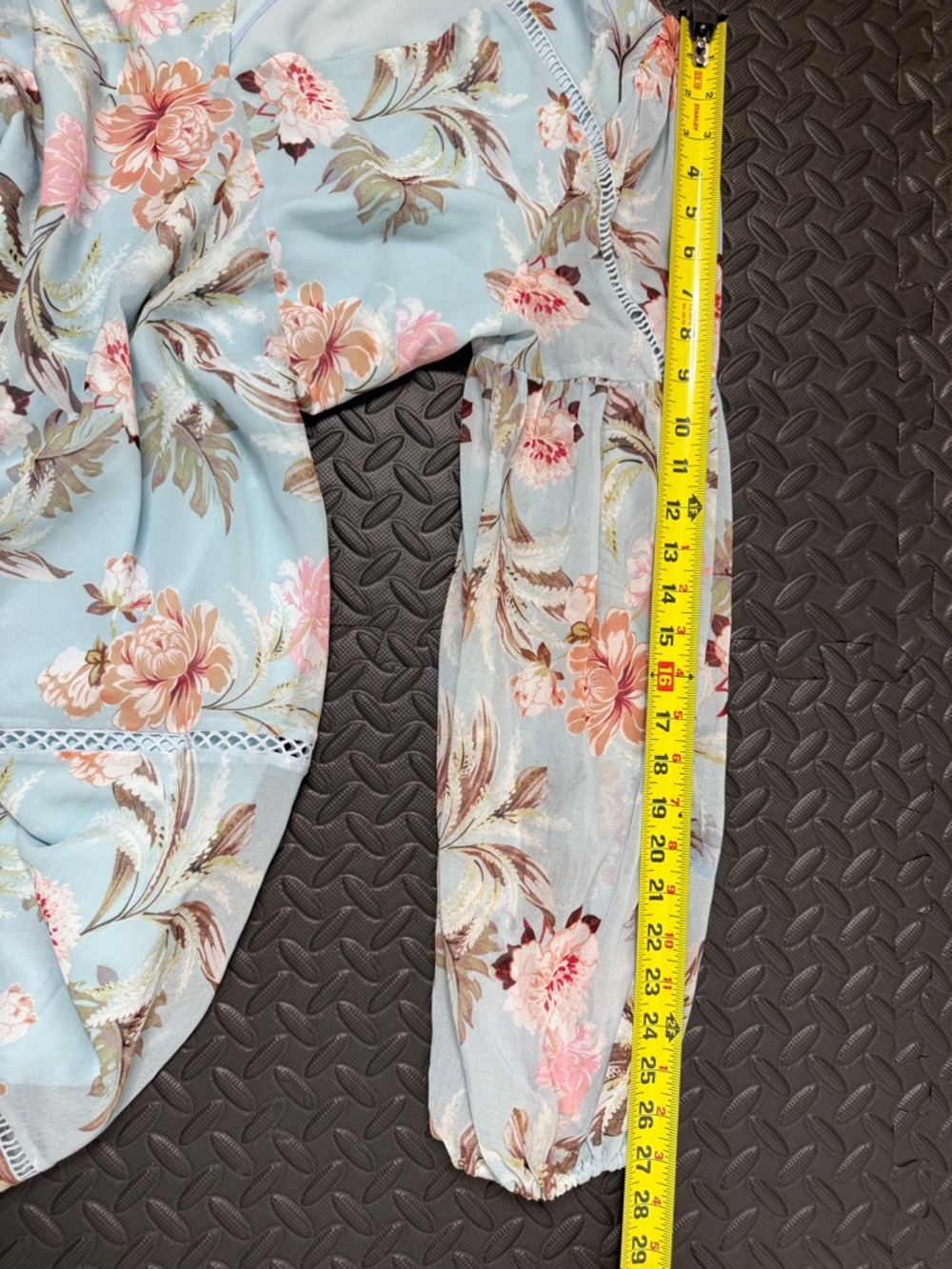 Blue Boho Maxi Dress Cottagecore Floral Romantic Long Sleeve XL - Picture 9 of 9